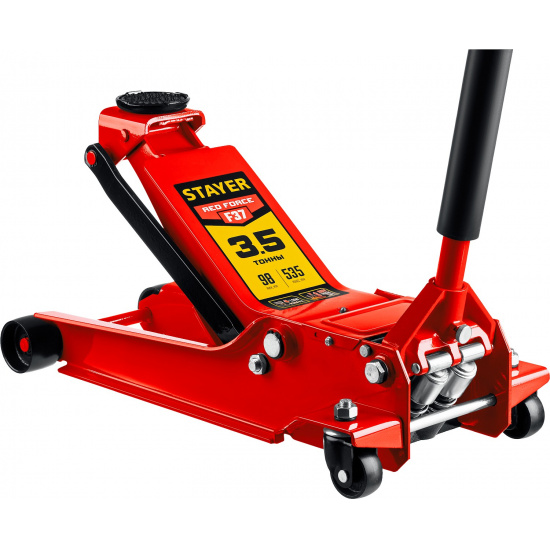 Большое фото товара - STAYER F-37 RED FORCE, 3.5 т, 98 - 535 мм, универсальный подкатной домкрат для СТО, Professional (43158-3.5), 000001161. Вариант №1